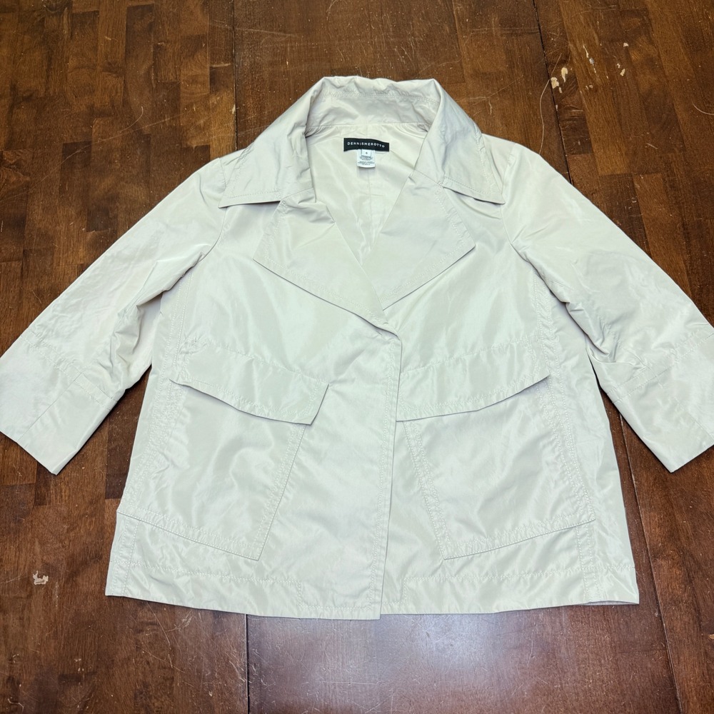 DENNIS‎ MEROTTO Womens Cream Light Jacket Button Front Size 6